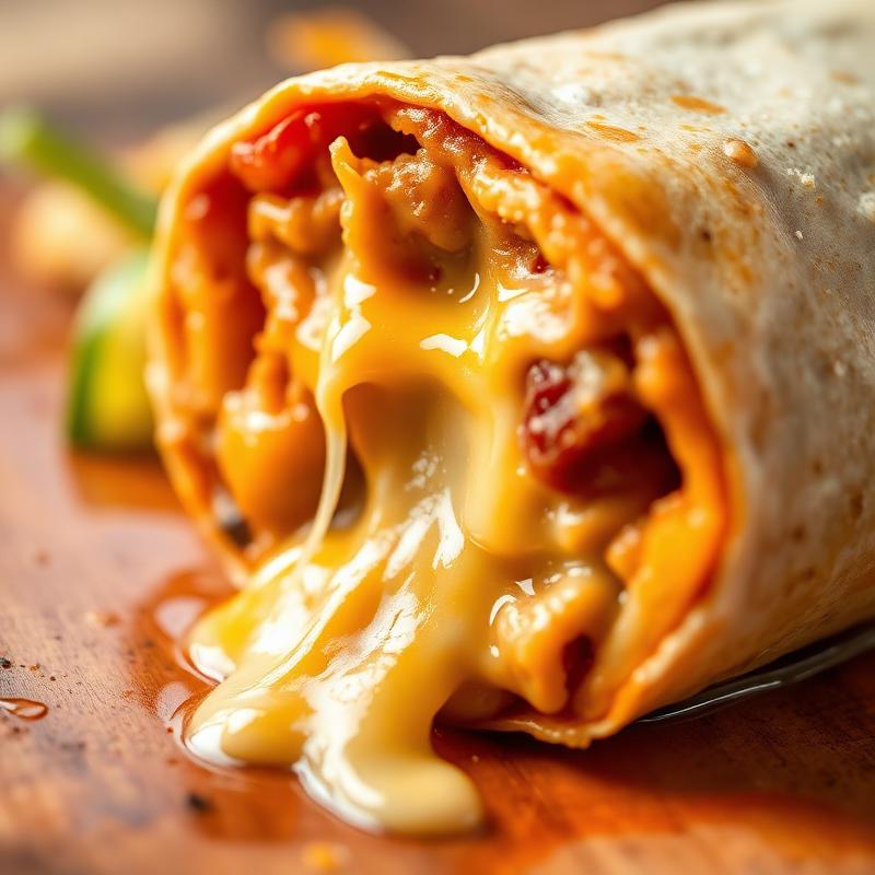 Cheese pull burrito